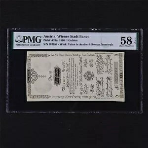 1800 I[XgA EB[V^bg Banco 1 Gulden Pick#A29a PMG 58 EPQ Choice UNC ɂ