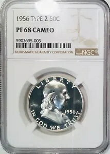 1956 50c �V���o�[ �t�����N���� NGC PF68CAM �^�C�v 2 �J���I �v���[�t �n�[�t�_���[