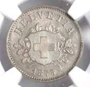 1873�N�A�X�C�X�i�A�M�j�B�r����10���b�y���R�C���B�|�b�v3/3�B NGC MS-65�I
