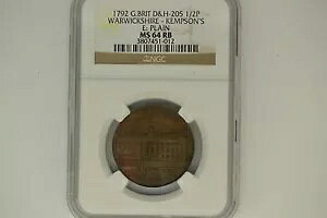 �C�M���X: 1792 D&H-205 �n�[�t�y�j�[ - NGC MS-64 RB�B�E�H���b�N�V���[�E�P���v�\���Y�B