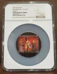 2011 NGC Pf 69 U/C NIUE 50.70g �V���o�[ $1 �uVILLA MYSTERIES-POMPEII�v�p�l�� 1/9