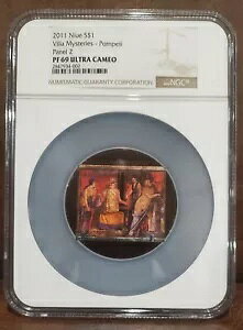 2011 NGC PF 69 U/C NIUE 50.70g Vo[ $1 uVILLA MYSTERIES-POMPEIIvpl 2/9