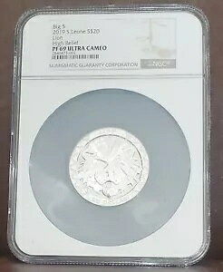 2019 NGC PF 69 Eg JI S.LEONE 62.21g Vo[ $20 "LION" rbO 5 / nC [t