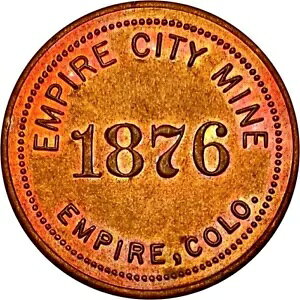 1876 Empire CO ~ Empire City Mine Fantasy ~ $5 �g���[�h�g�[�N�� NGC MS63 RB �ɍœK