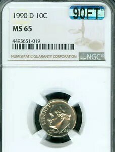 1990 D ���[�Y�x���g �_�C�� NGC MS65 MAC 90FT PQ ���Ɋ󏭂ȃX�|�b�g���X $1,250.00 �t�B�[�g�B