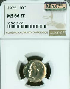 1975 �v���[�Y�x���g �_�C�� NGC MS66 FT PQ 2ND �ō��� MAC �X�|�b�g���X ���A�B