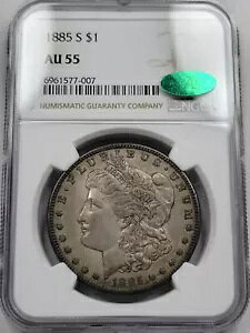 1885 S $1 [K Vo[ _[ NGC AU55 CAC X[p[`CX IWi WOW *G743