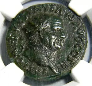 ���[�} �R�C�� �E�F�X�p�V�A�k�X / ���[�} 69-79 AD ? Dupondius NGC ���ɍׂ���