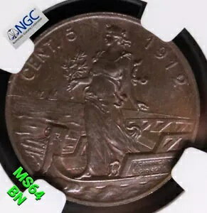 5 ZeV~ 1912 -R.C^AABbgIEG}kG[3B KM-42B BU NGC MS64BN