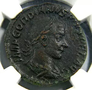 ���[�} �R�C�� �S���f�B�A�k�X 3 ��/���� AD 238-244 ? Sestertius NGC �ɍ�