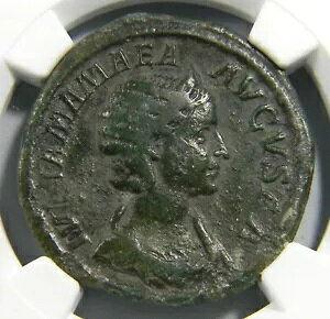 ���[�}�� �R�C�� �W�����A �}�}�G�A/���B�[�i�X AD 222-235 ? Sestertius NGC Choice Fine