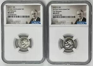 2023 P D ルーズベルト ダイム 10c NGC MS 69 フィート フルトーチ 2 コイン セット PD ファーストリリース