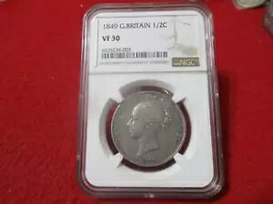 �C�M���X 1849 �V���o�[ 1/2 �N���E�� �N�C�[�� �r�N�g���A NGC VF 30 #T3646