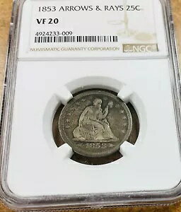 1853 /4 V[ebh oeB 25 ? A[YCY NGC VF 20 I[o[fCg