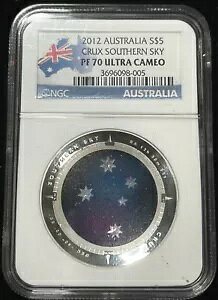 2012 �I�[�X�g�����A �V���o�[ $5 �N���b�N�X �T�U�� �X�J�C NGC PF 70 �E���g�� �J���I