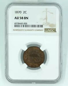 1870 NGC AU58BN 2 �Z���g �s�[�X