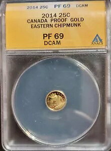 2014 �J�i�_ 25c �C�[�X�^���V�}���X �v���[�t �S�[���h �R�C�� 9999 �s���A ANACS PF69 Only1Finer