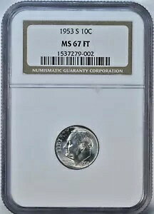 1953-S [Yxg _C NGC MS67 FT O[h MS 67 FB FULL TORCH zCg BU RC 85105
