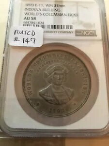 1893N RUSCD #147AEglit 11AWorldfs Columbian ExpoACfBAirANGC AU-58