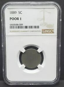 1889 U.S. oeB "V" jbP NGC POOR 1 WXg Zbg RC