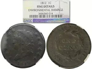 NICE �W�{ 1812 �N���V�b�N �w�b�h ���[�W �Z���g 1c NGC Fine-D KVE INVESTMENTS, LLC