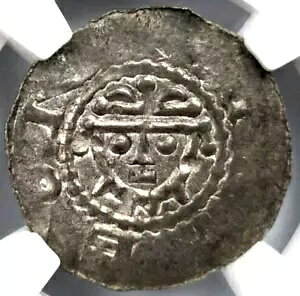 Jever Hermann Germany AD 1059-1071 Silver Denar NGC MS-64 Ordulf Otto TOP POP