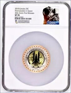 2019 25C CANADA TRI-METAL CANADIAN IN SPACE NGC SP70 �� APOLLO LABEL ���������[�X