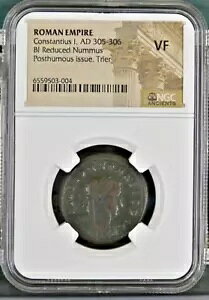 �R���X�^���e�B�E�X 1 �� AD 305-306 BI ���z Nummus ���㔭�s Trier NGC VF