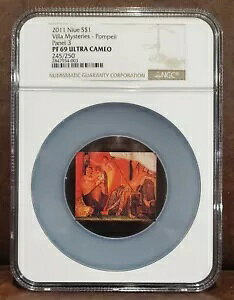 2011 NGC PF 69 U/C NIUE 50.70g �V���o�[ �uVILLA MYSTERIES-POMPII�v�p�l�� 3/9