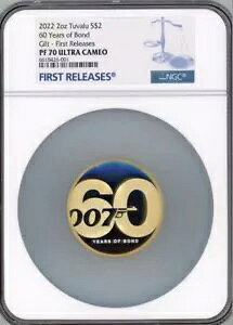 2022 60 Years of James Bond 007 �V���o�[ �v���[�t $2 2�I���X �����b�L �R�C�� NGC PF70 FR