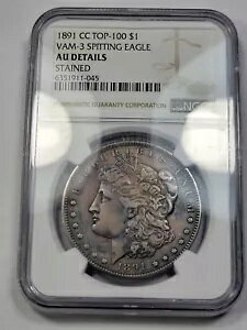 1891 CC NGC AU �f�B�e�[�� ���[�K�� �V���o�[ �_���[ $1 VAM-3 SPITTING EAGLE TOP-100 *G463