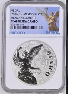 Elementos Mexicanos 1 IX LVR .999 Vo[ (2016) - LVR Gg NGC PF69