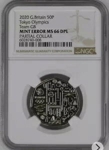 2020�N�����I�����s�b�N�A�`�[��GB 50p NGC�O���[�h MS66 DPL �����ǃG���[�̂��郌�A�R�C��
