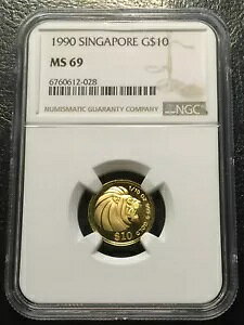 1990 �V���K�|�[�� 10 �h�� �S�[���h 1/10 �I���X ���C�I�� �R�C�� NGC MS69