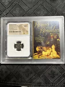 [}鍑RX^eBkX c AD 330-340 AE3/4 BI Nummus She-Wolf/Twins MS NGC SC