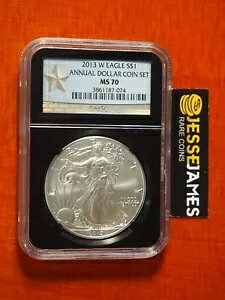 2013 W �o�[�j�b�V���V���o�[ �C�[�O�� NGC MS70 �N�ԃh���R�C���Z�b�g �X�^�[���x�����