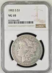 1903 S ���[�K�� �V���o�[ �_���[ $1 NGC VG 10 8153064-002