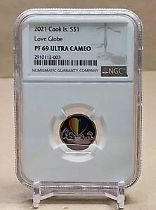 2021 �N�b�N���� $1 - ���u �O���[�u - NGC PF69 UC - ���A 999 �V���o�[ �R�C��