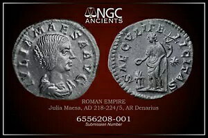 Julija Maesa NGC Ch XF ���[�}�R�C�� AD 218-224/5 AR �f�i���E�X A936