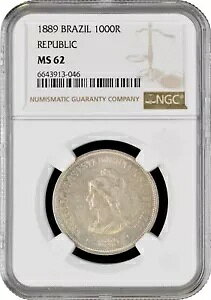 uW 1000  1889ANGC MS62Auꋤa (1889 - 1942)v-