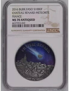 NGC MS70 �u���L�i�t�@�\ 2016 覐� �V���g�[ ���i�[�� 1 �I���X �V���o�[ �R�C�� 1000 �t����