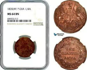 AJ928�A�C���h�A���C���h��ЁA1/4 �A���i 1835 M�A�}�h���X �~���g�ANGC MS64BN