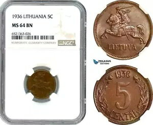 AI266AgAjAA5 Z^C 1936ANGC MS64BN