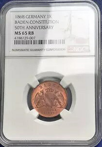 1868 �o�[�f�����@���� 50 ���N�L�O NGC MS-65 RB TOP -POP 1/0 ���m��-