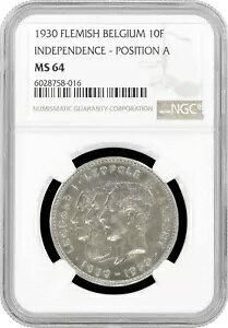 �x���M�[ 10 �t���� 1930 �t�����h���� - Pos A�ANGC MS64�A�u�C���f�y���f���X�v�|�b�v 3/1