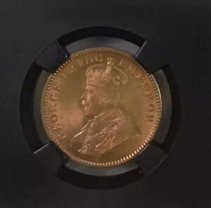 1936 C KG V British India 1/4 Anna Black Core-NGC Graded MS 67 RD