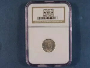 1929 D �f���o�[ �}�[�L�����[ �_�C�� NGC MS65 FB - �t���o���h 10C �f���炵���ڍ�