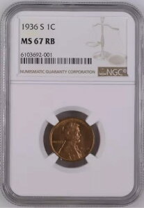 1936-S 1C RB J[ EB[g 1 Zg NGC MS67RB 6103692-001