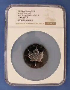 2019 �J�i�_ 2 �I���X �V���o�[ �v���[�t $10 �R�C���uMaple Leaf Ltd Edition�vNGC PF70 COA �t��
