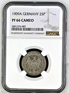 *** NGC *** �h�C�c *** 25 pf 1909 ** �v���[�t FDC ** PF66 �J���I *** �g�b�v �|�b�v ** a37
